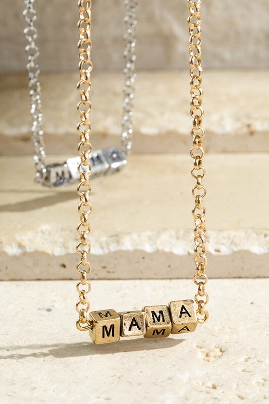 14K Diamond Block Mama Necklace – Dazzle Jewelry & Co.